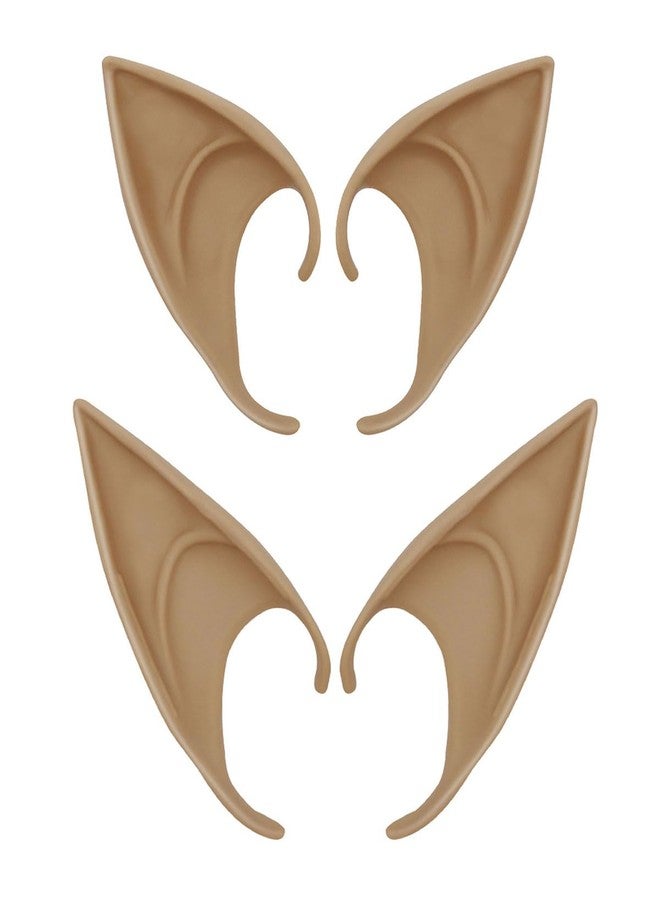 Yilistore 2 Pairs Elf Ear Cuffs, Pixie Dress Up Costume Soft Pointed Goblin Ears,Masquerade Accessories Halloween Elven Vampire Fairy Ears (Deep Color) - Image 1